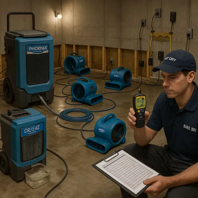 Structural Drying and Dehumidification process in Falling Water, TN